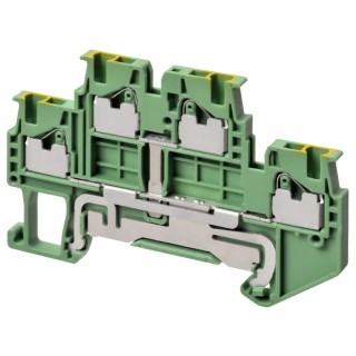 Omron XW5G Series Non-Fuse DIN Rail Terminal, Grey, 1.5mm² Cable CSA, 2-Level, Push-in Termination XW5G-P1.5-1.1-2