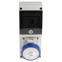 Scame Wall Mount Industrial Power Connector, Rated 32A 230V, IP67 Blue 2P+PE 