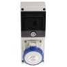 Scame Wall Mount Industrial Power Connector, Rated 32A 230V, IP67 Blue 2P+PE