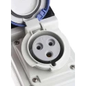 Scame Wall Mount Industrial Power Connector, Rated 32A 230V, IP67 Blue 2P+PE 