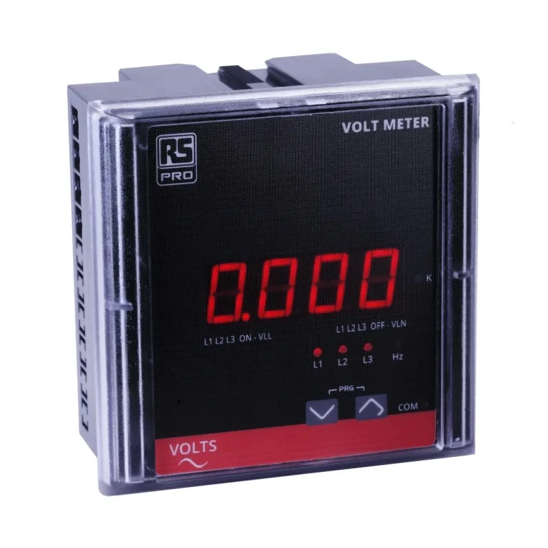 RS PRO Digital Voltmeter AC/DC Digital Display 4-Digits Class 1.0 90 mm x 90 mm 179-7574