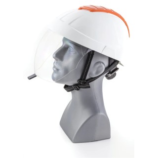 Skytec White Adjustable Safety Helmet with Integrated Eye Shield and Crashbox Impact Absorption System 22EMA1103100