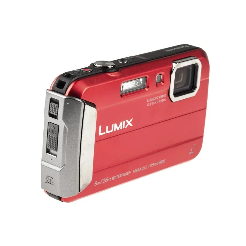 Panasonic Digital Camera Red Color 16.1 MP 4X Optical Zoom 2.7 inch LCD Waterproof IPX8 Shockproof FT30