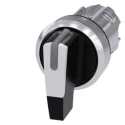 Siemens SIRIUS ACT 3SU10 Series 3 Position Illuminated Selector Switch Head, 22 mm Cutout, Black Handle 3SU1052-2CL60-0AA0