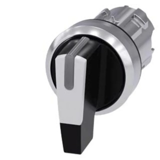 Siemens SIRIUS ACT 3SU10 Series 3 Position Illuminated Selector Switch Head, 22 mm Cutout, Black Handle 3SU1052-2CL60-0AA0