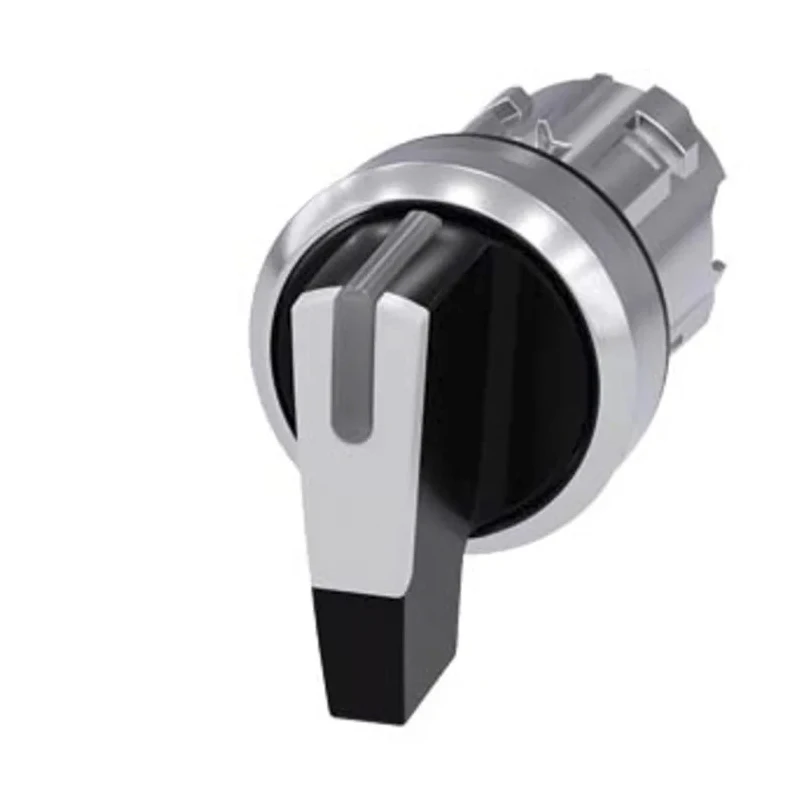 Siemens SIRIUS ACT 3SU10 Series 3 Position Illuminated Selector Switch Head, 22 mm Cutout, Black Handle 3SU1052-2CL60-0AA0