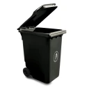 RS PRO 360L Grey Flip Polyethylene Waste Bin with Wheels, Flip Lid, 1.1 m Height 221-1600