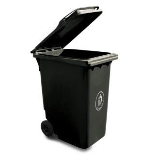RS PRO 360L Grey Flip Polyethylene Waste Bin with Wheels, Flip Lid, 1.1 m Height 221-1600