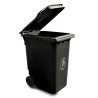 RS PRO 360L Grey Flip Polyethylene Waste Bin with Wheels, Flip Lid, 1.1 m Height 221-1600