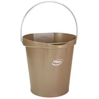 Vikan 12L Plastic Brown Bucket with Handle 568666