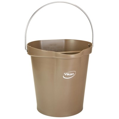 Vikan 12L Plastic Brown Bucket with Handle 568666