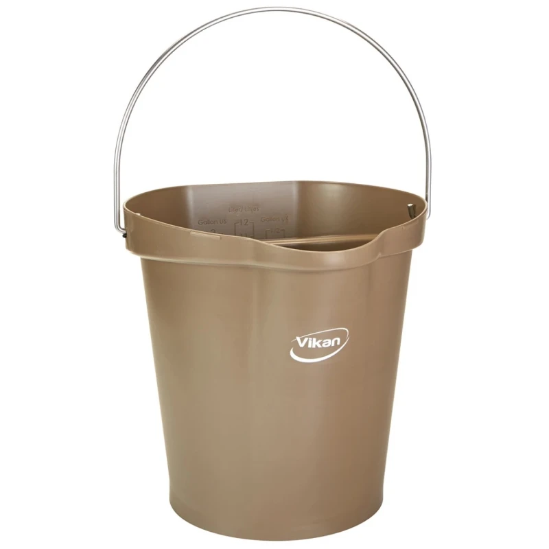 Vikan 12L Plastic Brown Bucket with Handle 568666
