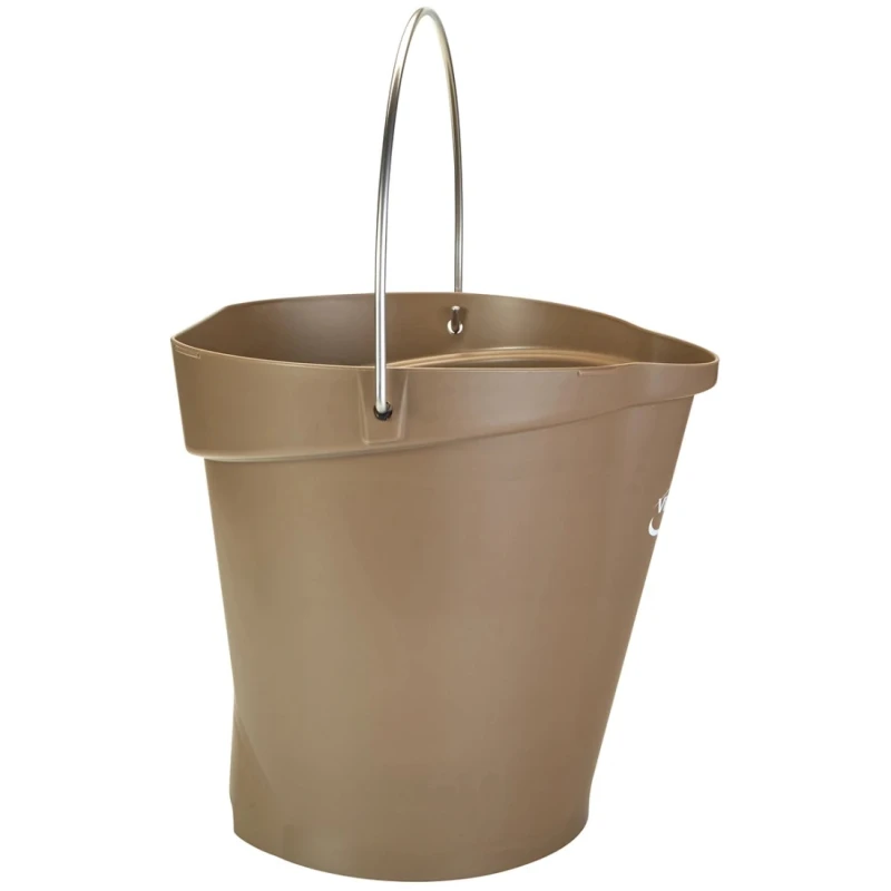 Vikan 12L Plastic Brown Bucket with Handle 568666