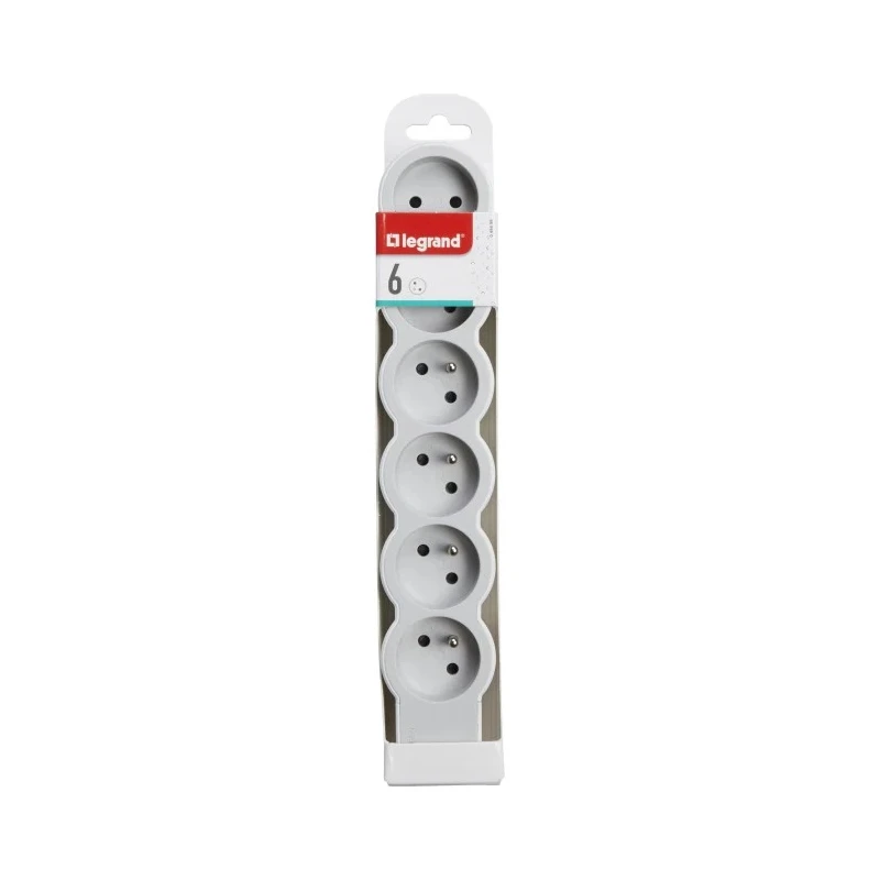 Legrand 6 Socket Type E Extension Lead 16A 3680W Impact Resistance IK04 RoHS 50Hz 049499