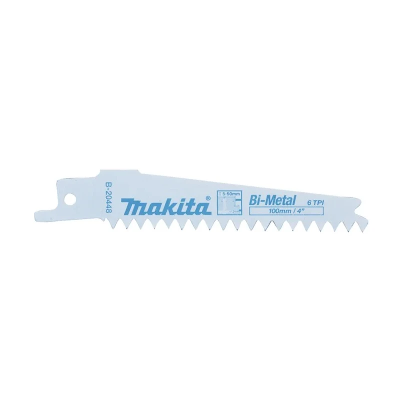 Makita Reciprocating Saw Blade 5-Piece 100 mm Bi-Metal, 6 Teeth Per Inch B-20448