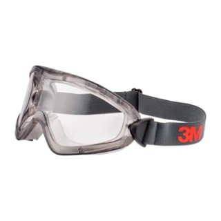3M Safety Goggles with Anti-Mist Coating, Clear Polycarbonate Lens, Grey PVC Frame, Ventilated 2891-SGAF