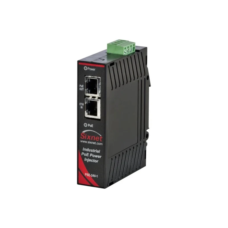 N-Tron Industrial 1 Port PoE Injector 24V DC Input 15.4W Power, 48V DC Output EB-PSE-24V-1A