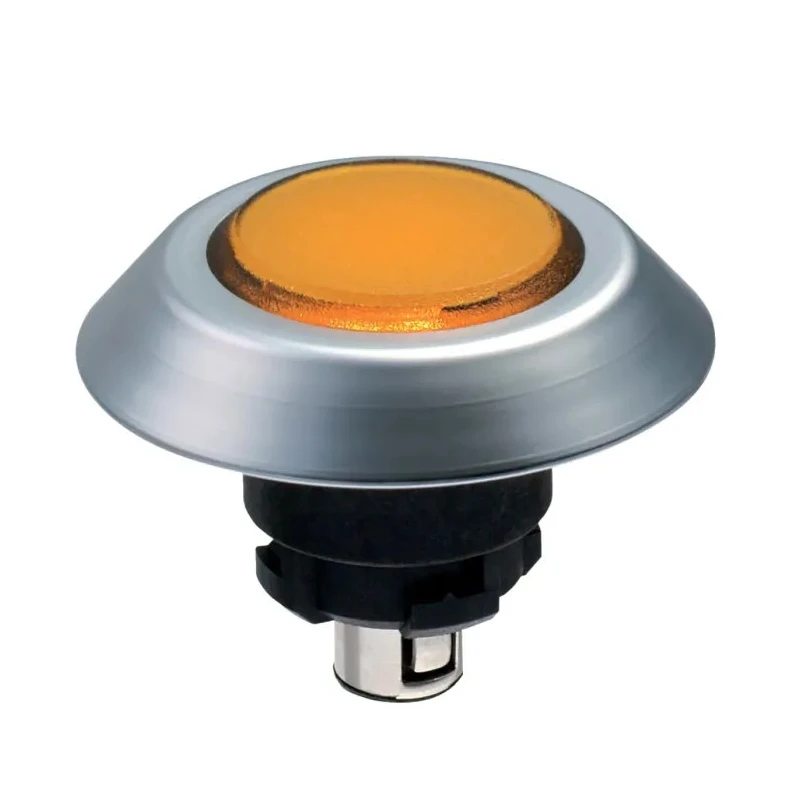 Schmersal NMLGB Series Yellow Momentary Push Button Switch, 22.3 mm Cutout, IP67, IP69K 101174520