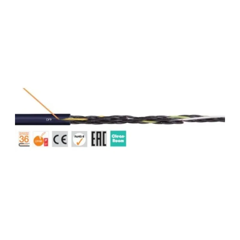Igus chainflex CF9 Control Cable, 4 Cores, 1mm², Unscreened, Thermoplastic Elastomer Jacket, 10 m, 300/500 CF9.10.04 (10m)