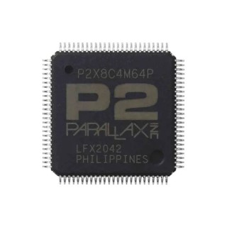 Parallax Inc 32-bit Multi-Core Propeller Microcontroller, 25 MHz, 16kB ROM, 100-Pin TQFP P2X8C4M64P