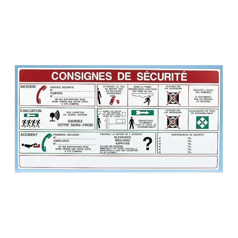 Brady Safety Instructions Safety Poster Polypropylene 400mm x 200mm STF 588-400X200-B7527