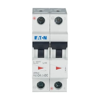 Eaton Miniature Circuit Breaker, 2-Pole, 4A, Type C, 250 V DC, 10 kA Breaking Capacity 279136 FAZ-C4/2-DC