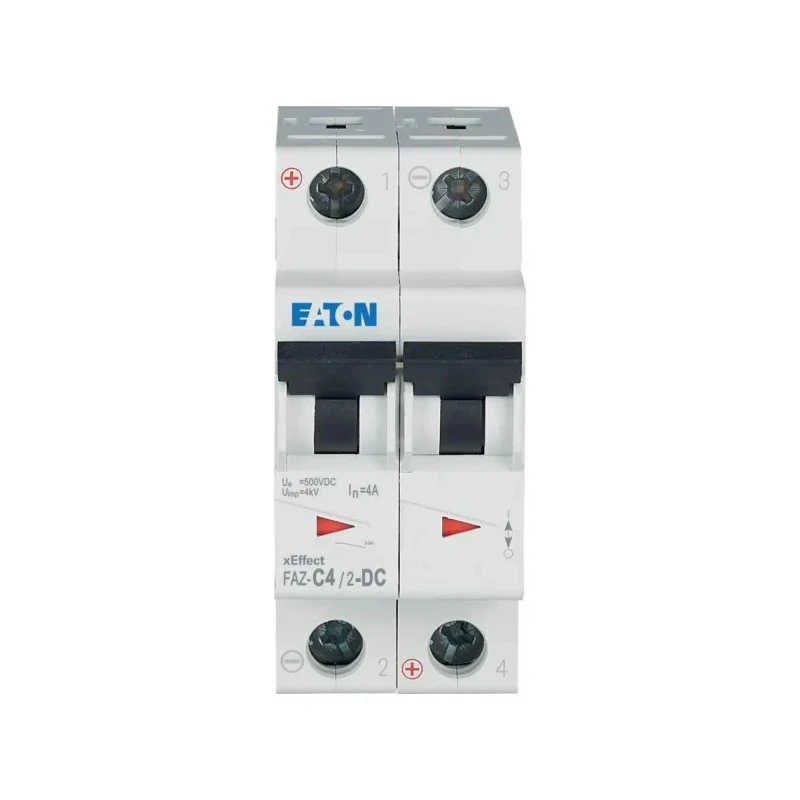 Eaton Miniature Circuit Breaker, 2-Pole, 4A, Type C, 250 V DC, 10 kA Breaking Capacity 279136 FAZ-C4/2-DC