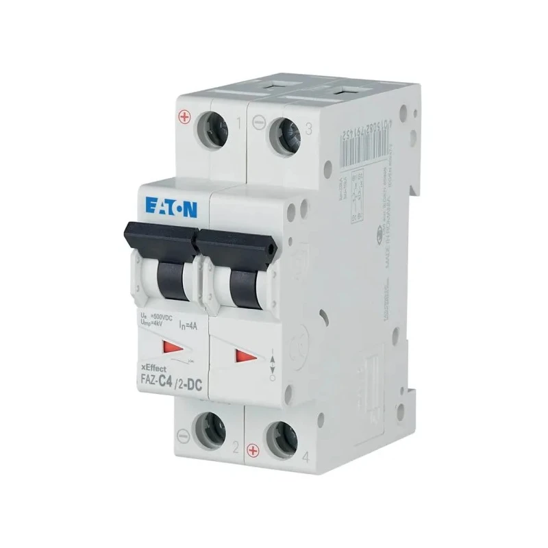 Eaton Miniature Circuit Breaker, 2-Pole, 4A, Type C, 250 V DC, 10 kA Breaking Capacity 279136 FAZ-C4/2-DC