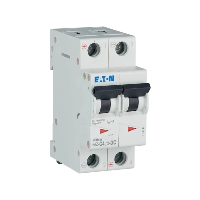 Eaton Miniature Circuit Breaker, 2-Pole, 4A, Type C, 250 V DC, 10 kA Breaking Capacity 279136 FAZ-C4/2-DC