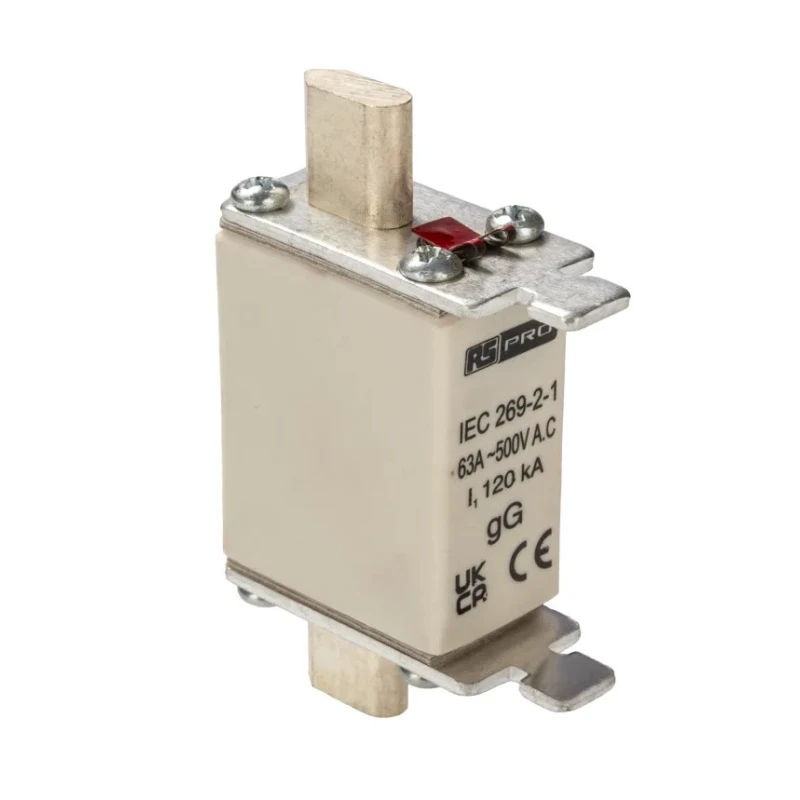 RS PRO 25A NH Fuse NH000 415V AC Fast-Acting Blade Type with High Rupture Capacity NH000 Model