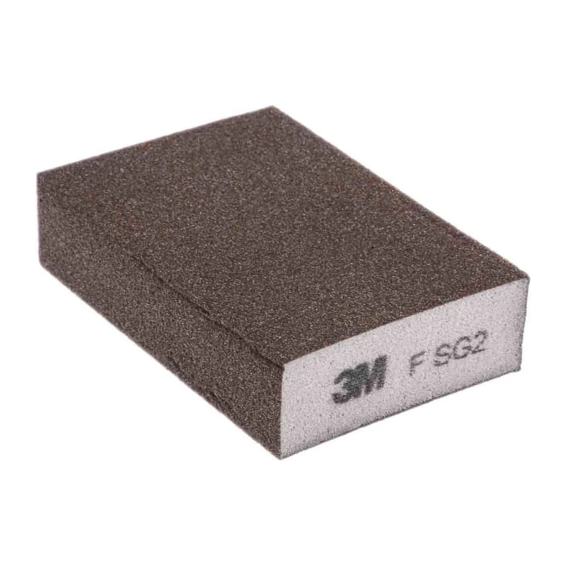 3M Sanding Block 4 Abrasive Sides Aluminium Oxide Very Fine P400 Grit 100 mm x 68 mm 63198