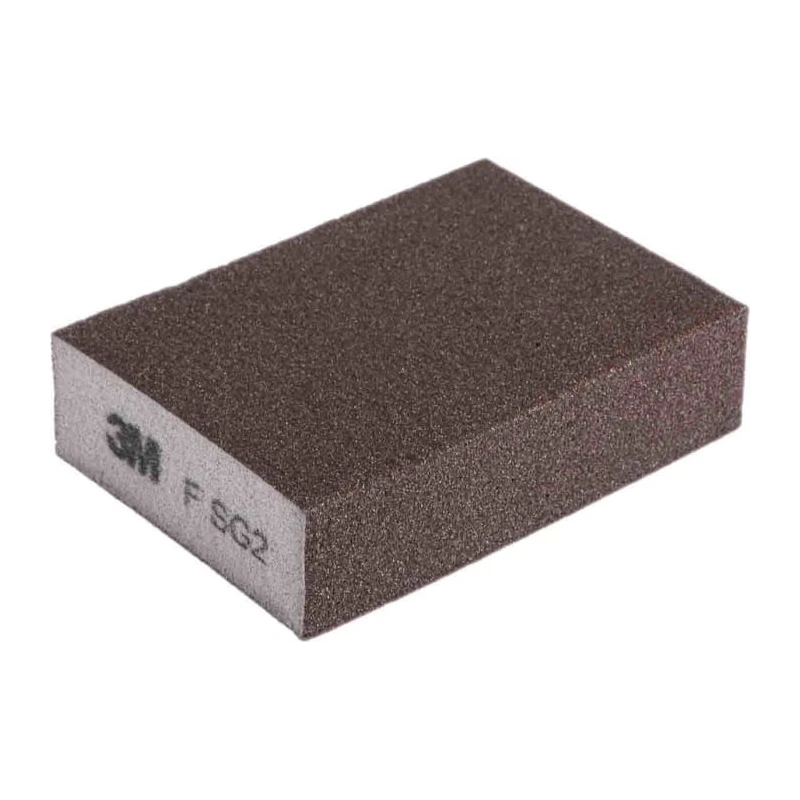 3M Sanding Block 4 Abrasive Sides Aluminium Oxide Very Fine P400 Grit 100 mm x 68 mm 63198