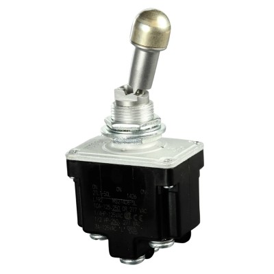 Honeywell Technologies Toggle Switch, Bushing Mount, Latching, DPDT, Screw Terminal, 28 V dc, 125 V ac 2TL1-50L