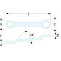 Facom Metric Offset Ring Spanner 8 x 10 mm, Chrome Finish, 182 mm Overall Length 55A.8X10
