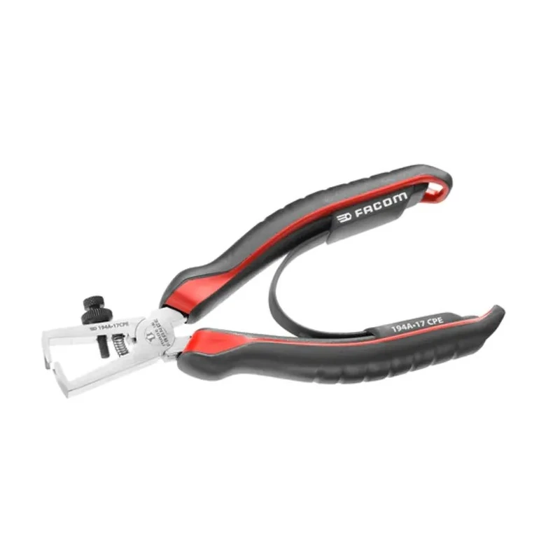 Facom Bi-Material Ergonomic Grip Stripping Pliers 0.5 to 6 mm², 184mm Overall 194A.17CPE