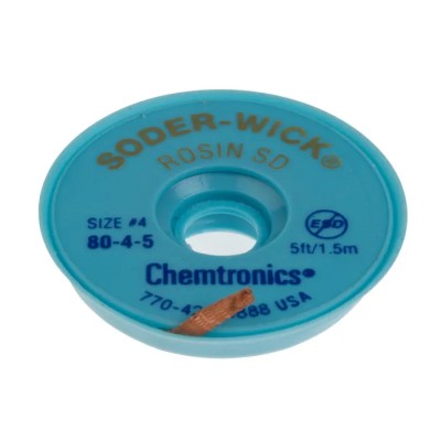 Chemtronics Lead Free No Clean De-Soldering Braid Width 2.8mm Length 1.5m 80-4-5
