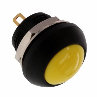 TE Connectivity PB6 Series IP68 Rated Push Button Switch, On-Off, Panel Mount, 1 NO Contact, Yellow Actuator PB6B2RS5M1CAL00