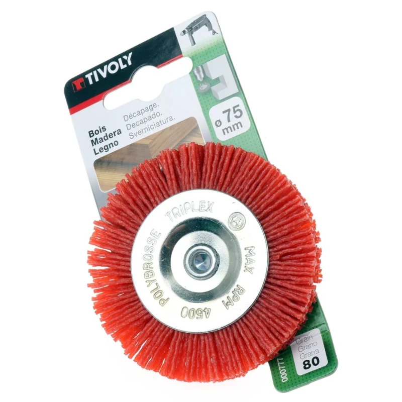 Tivoly Nylon Twisted Wire Abrasive Brush 75 mm Diameter XT20222000777