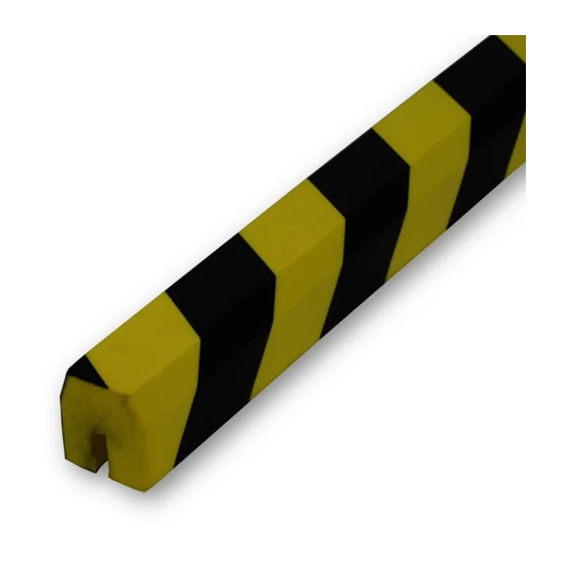 RS PRO Black and Yellow Polyurethane Trapezoidal Impact Protector 1 m x 40 mm 221-7892