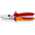 Knipex VDE/1000V Approved Flush Cable Shear 200mm, Tool Steel Jaw, Multi Component Grip 95 16 200