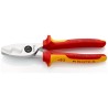 Knipex VDE/1000V Approved Flush Cable Shear 200mm, Tool Steel Jaw, Multi Component Grip 95 16 200
