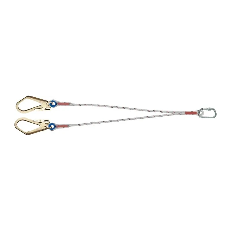 Tractel 1.5 m Twin Leg Safety Rope Fall Arrest Lanyard with Screw Carabiner LDF11-1,5-10-53-53