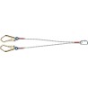 Tractel 1.5 m Twin Leg Safety Rope Fall Arrest Lanyard with Screw Carabiner LDF11-1,5-10-53-53