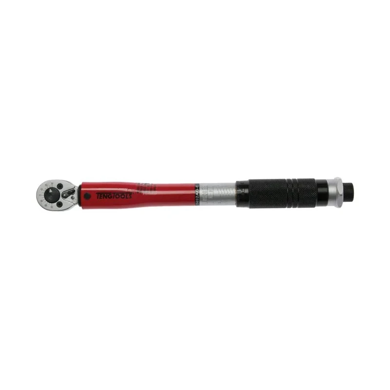 Teng Tools Click Torque Wrench, Adjustable Click Type, 5 To 25 Nm, 1/4 in Square Drive, Satin Chrome Finish, Alloy 1492AG-E