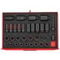 Teng Tools 33-Piece 3/4 in 6 Point Impact Socket Set TTEISK33, Chrome Molybdenum Steel, Hex Drive, Taiwan