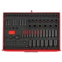 Teng Tools 73-Piece 1/2 in, 3/8 in Hexagon Impact Socket Set with Chrome Molybdenum Steel Black Oxide Finish TTEISK73