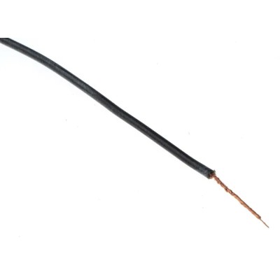 Hew Heinz Eilentropp SIFF Series Black Silicone Hook Up Wire, 23 AWG, 130 x 0.05 mm Core Strands, 1.9 mm 8955-01-100