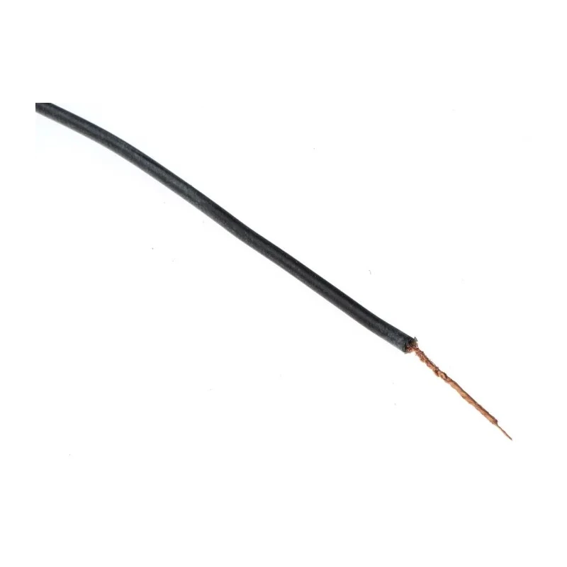 Hew Heinz Eilentropp SIFF Series Black Silicone Hook Up Wire, 23 AWG, 130 x 0.05 mm Core Strands, 1.9 mm 8955-01-100