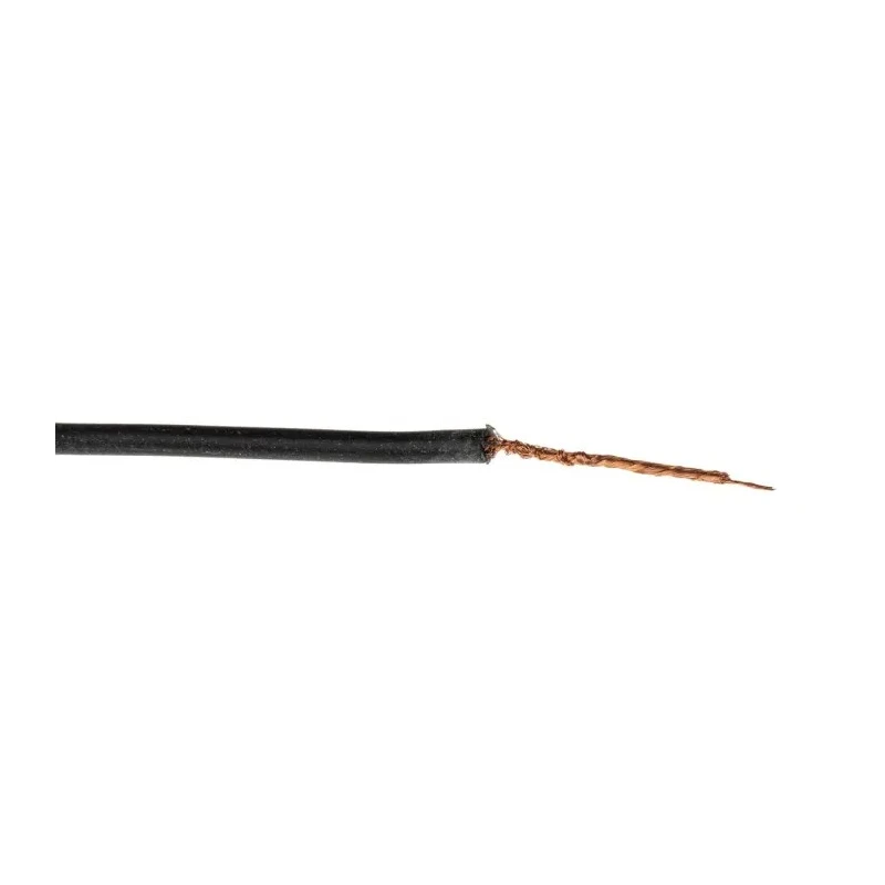 Hew Heinz Eilentropp SIFF Series Black Silicone Hook Up Wire, 23 AWG, 130 x 0.05 mm Core Strands, 1.9 mm 8955-01-100