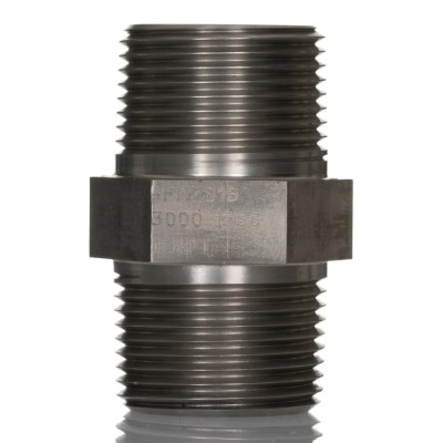 RS PRO Stainless Steel Pipe Fitting Straight Hexagon Nipple Male NPT Threaded 1 in x 1 in 222-6658
